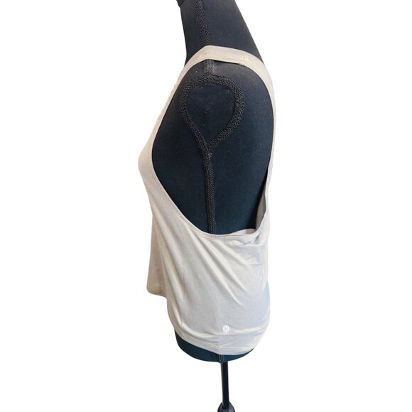 Lululemon Cardio Squad Tank Top Taupe Gold Geometric Racer Back Workout Gym S - Picture 6 of 7